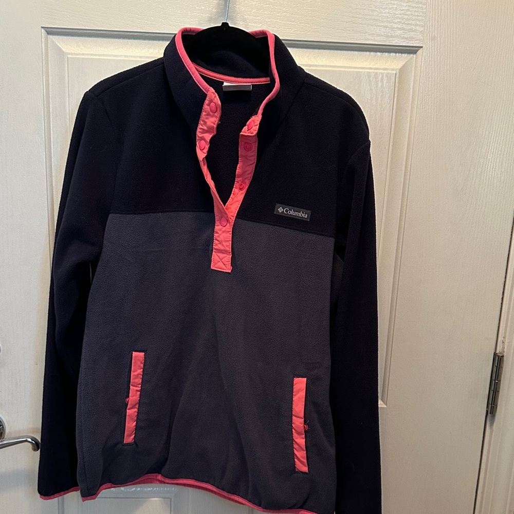 Columbia Black and Pink Fleece Jacket